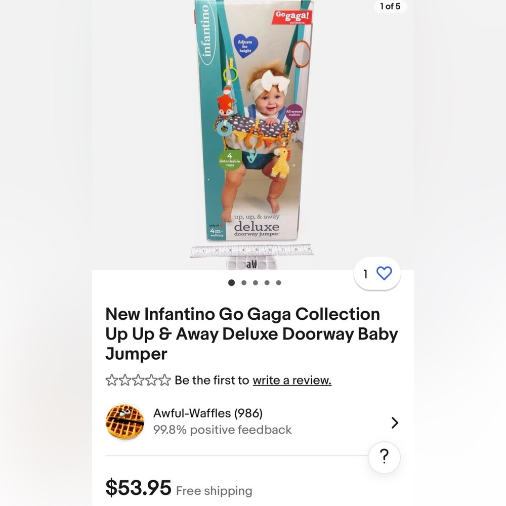 New Infantino Go Gaga Collection Up Up & Away Deluxe Doorway Baby Jumper